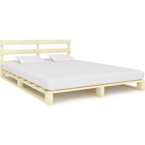 vidaXL - Bedframe - pallet - massief - grenenhout - 200x200 - cm