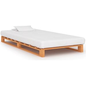 VidaXL Bedframe Pallet Massief Grenenhout Bruin 100x200 cm