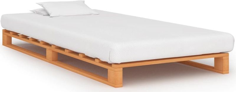 vidaXL Palettenbett Braun Massivholz Kiefer 100×200 cm