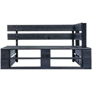 vidaXL - Tuinhoekbank - pallet - hout - zwart