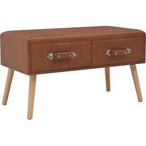 vidaXL Bank mit Schubladen 80 cm Braun Kunstleder