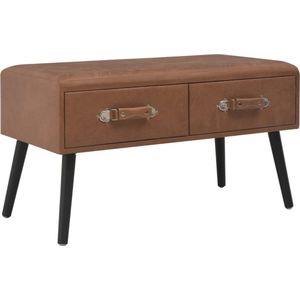 Vidaxl - Bank mit Schubladen 80 cm Dunkelbraun Kunstleder