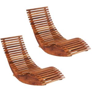 vidaXL Schaukelstühle Sonnenliegen 2 Stk. Akazienholz