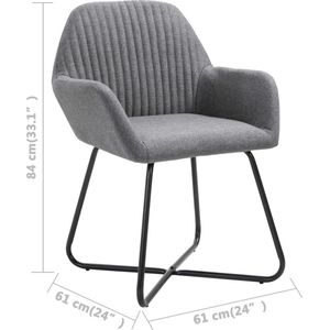 vidaXL - Eetkamerstoelen - 4 - st - stof - donkergrijs