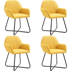 vidaXL Esszimmerstühle 4 Stk. Gelb Stoff
