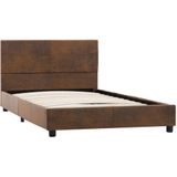 vidaXL Bedframe kunstsuède bruin 90x200 cm