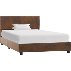 vidaXL Bedframe kunstsuède bruin 90x200 cm - 284780