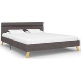 vidaXL Bedframe met LED stof lichtgrijs 160x200 cm