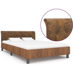 VidaXL Bedframe Kunstsuède Bruin 120x200 cm