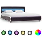 VidaXL Bedframe LED Kunstleer Zwart 160x200 cm