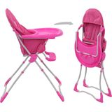 VidaXL Hoog Kinderstoel - Roze en Wit