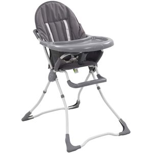 Baby-Hochstuhl Grau und Weiß Vidaxl