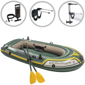 INTEX Opblaasbootset Seahawk 2 met trolling motor en beugel