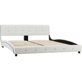 VidaXL Bed met Matras Kunstleer Wit 160x200 cm