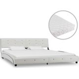 vidaXL-Bed-met-matras-kunstleer-wit-180x200-cm