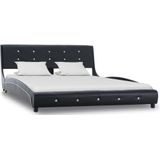 VidaXL Bed met Matras Kunstleer Zwart 140x200 cm