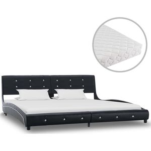 VidaXL-Bed-met-matras-kunstleer-zwart-180x200-cm