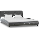 vidaXL-Bed-met-matras-kunstleer-grijs-140x200-cm