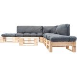 Vidaxl - 6-tlg. Paletten-Lounge-Set mit Kissen in Grau Holz