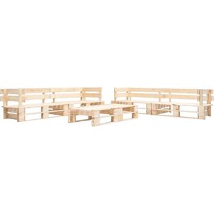 vidaXL - 6-delige - Loungeset - pallet - hout - naturel