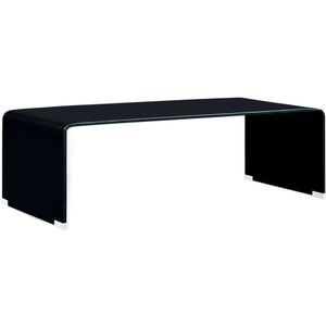 vidaXL Salontafel 98x45x31 cm gehard glas zwart