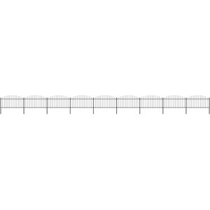 vidaXL - Tuinhek - met - speerpunt - staal - 1603,5x150 - cm - zwart