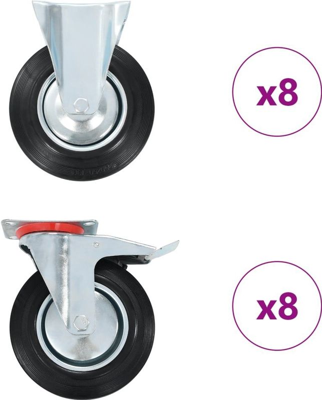 vidaXL 16 st Wielen 200 mm