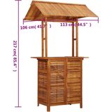 VidaXL Bartafel met Dak voor Buiten 113x106x217 cm Massief Acaciahout