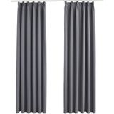 vidaXL Gordijnen - Verduisterend - Grijs - 100% Polyester - Set van 2