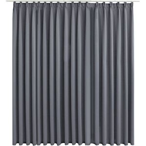 vidaXL Gordijn - Verduisterend - Grijs - 100% Polyester - Met Haken