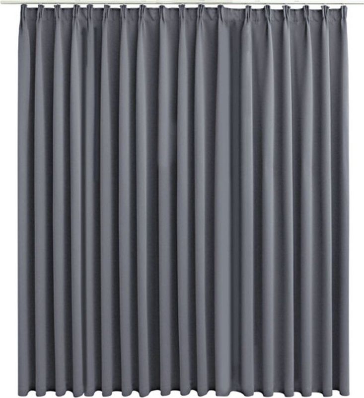 vidaXL Gordijn - Verduisterend - Grijs - 100% Polyester - Met Haken