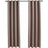 vidaXL Verdunkelungsvorhänge mit Metallösen 2 Stk. Taupe 140x175 cm