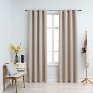 Gordijnen - Beige - 100% Polyester - Set van 2