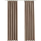 Gordijn - Taupe - 100% Polyester - 2 Stuks