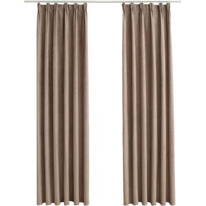 2er-Set Verdunkelungsvorhänge,Verdunkelung Gardinen mit Haken Taupe 140x225 cm Vidaxl