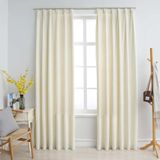 Vidaxl - Verdunkelungsvorhänge mit Haken 2 Stk. Samt Creme 140x175cm