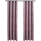 vidaXL Gordijnen - Verduisterend - Antiekroze - 100% Polyester - 2 Stuks