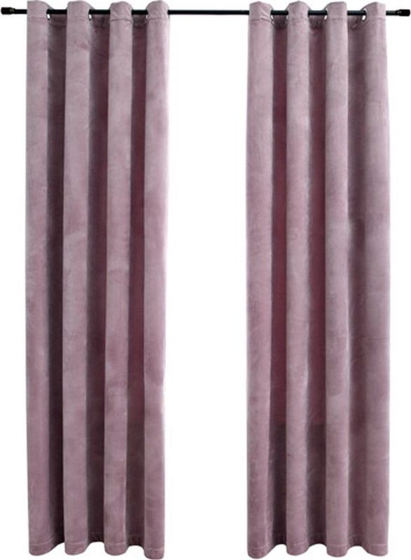 vidaXL Gordijnen - Verduisterend - Antiekroze - 100% Polyester - 2 Stuks