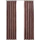 Gordijn - Antiekroze - 100% Polyester Fluweel - Set van 2
