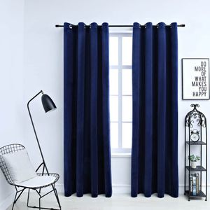vidaXL-Gordijn-verduisterend-met-ringen-2-st-140x175-cm-fluweel-blauw