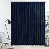 vidaXL - Gordijn - verduisterend - met - haken - 290x245 - cm - fluweel - blauw