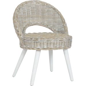 Fauteuil kubu rattan wit