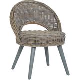 vidaXL Fauteuil kubu rattan grijs