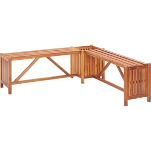 vidaXL Garten-Eckbank mit Pflanzkübel 117×117×40 cm Massivholz Akazie