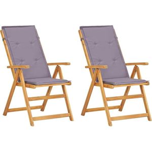 vidaXL Verstellbare Gartenstühle 2 Stk. Braun Massivholz Akazie