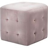 vidaXL-Poef-2-st-30x30x30-cm-fluweel-roze