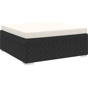 Modular-Fußhocker 1 Stk. + Auflagen Poly Rattan Schwarz Vidaxl