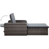 VidaXL 2-delige Loungeset met Kussens Poly Rattan Grijs