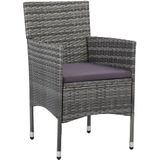 VidaXL Tuinstoelen 2 st. Poly Rattan Grijs