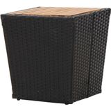 VidaXL Theetafel 41,5x41,5x43 cm Poly Rattan Acaciahout Zwart